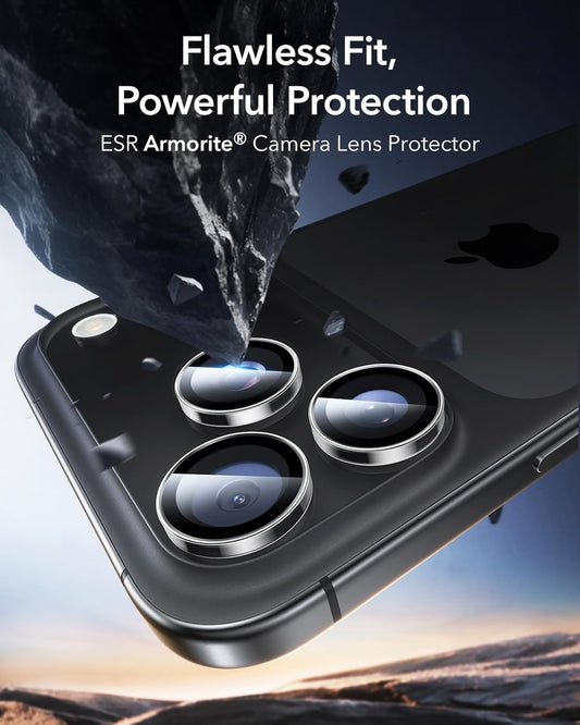 ESR for iPhone 17 Pro Max/17 Pro/16 Pro Max/16 Pro/15 Pro Max/15 Pro/14 Pro Max/14 Pro Camera Lens Protectors, Tough HD Individual Tempered Glass, Scratch Resistant, Armorite Series, 1 Pack, Clear