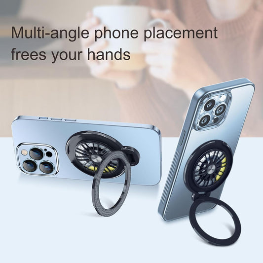 Mobile Protective Case with Ring Stand Holder, Vintage Wheel Design, Light (Multicolor)